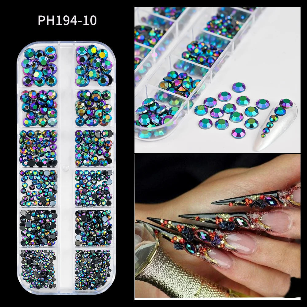 🌊✨ 12Grids Ocean Gold Nail Art Charms | Shell, Seahorse, Starfish & Pearl Gems 🐚🦄 Shop1103833347 Store