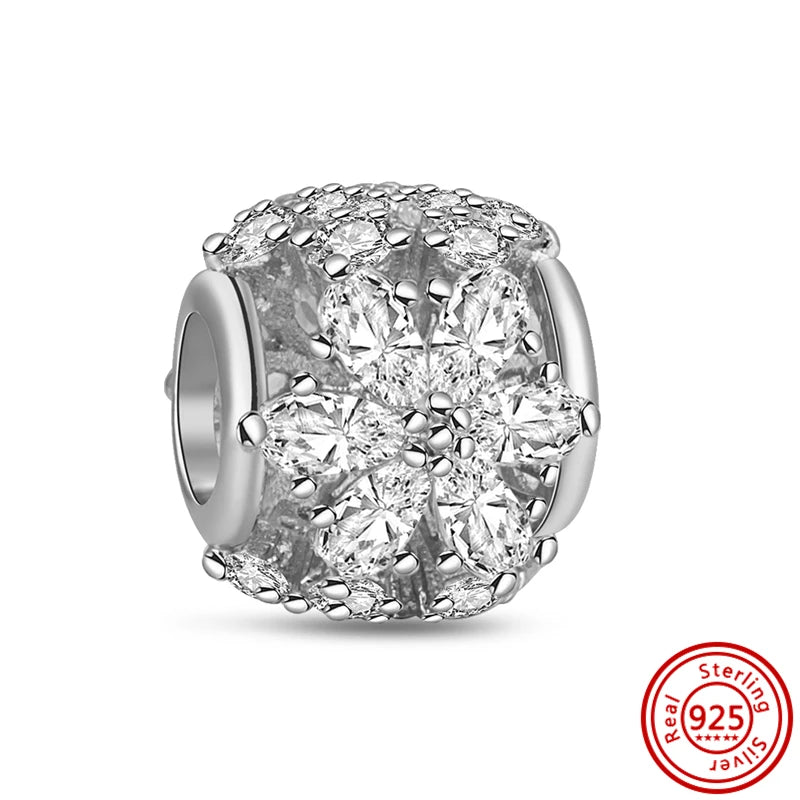 ✨ Winter Charms – ❄️ Snowflake, ⛄ Snowman, 🏠 Snowy House & 🎩 Hat | Pandora-Style Bracelet Compatible