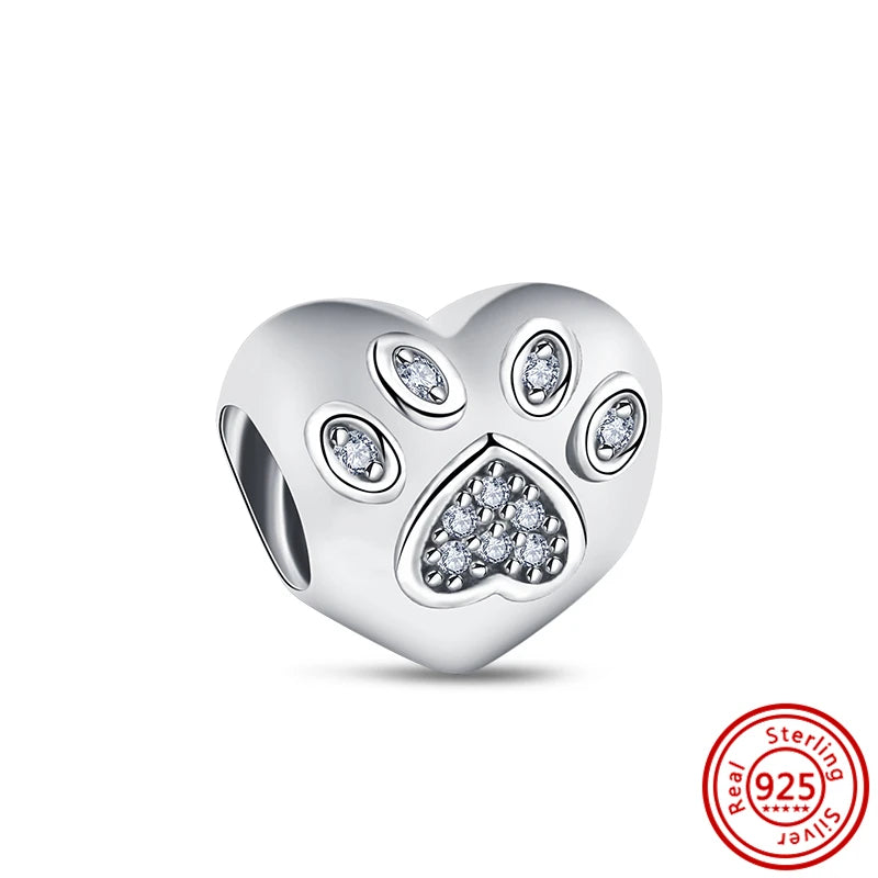 ✨ 925 Silver Sparkling Charms – ❄️ Snowflake, 🌿 Herbarium, 😇 Angel Wings & ❤️ Heart | Pandora-Style Bracelet Compatible