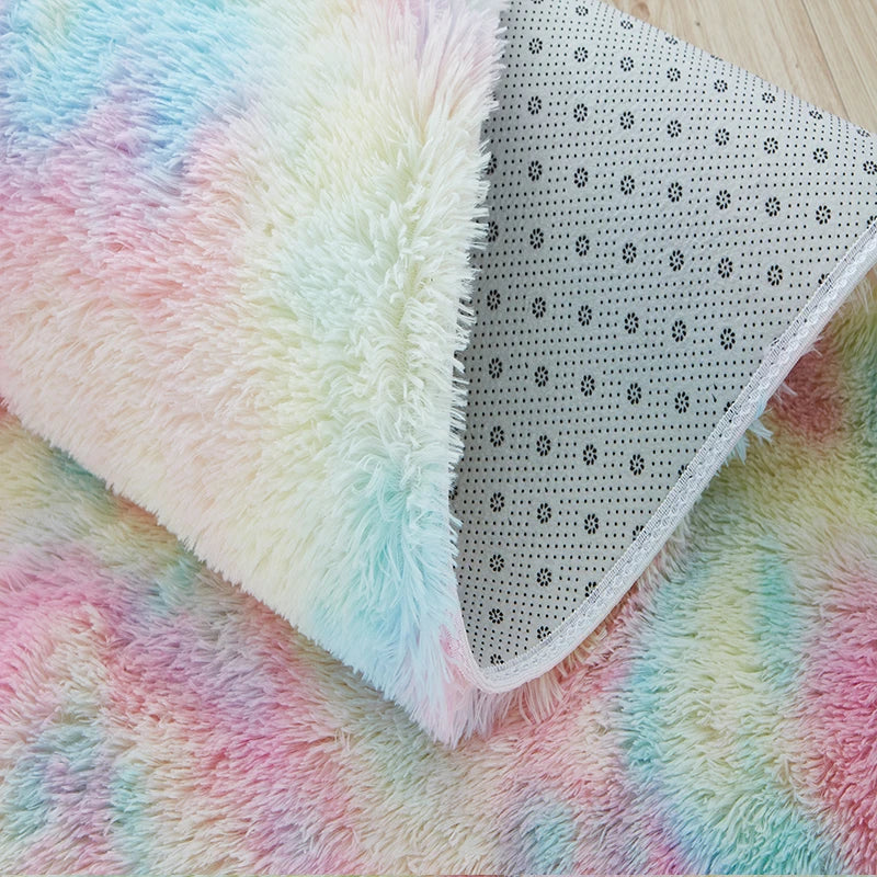 RainbowCloud Plush Rug – Ultra-Soft, Vibrant & Cozy Home Comfort