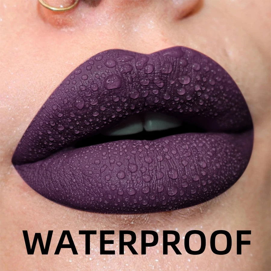 💄 19 Colors Matte Velvet Liquid Lipstick 💋 | Waterproof, Long-Lasting Lip Gloss – Nude, Red, Black & More 🌈