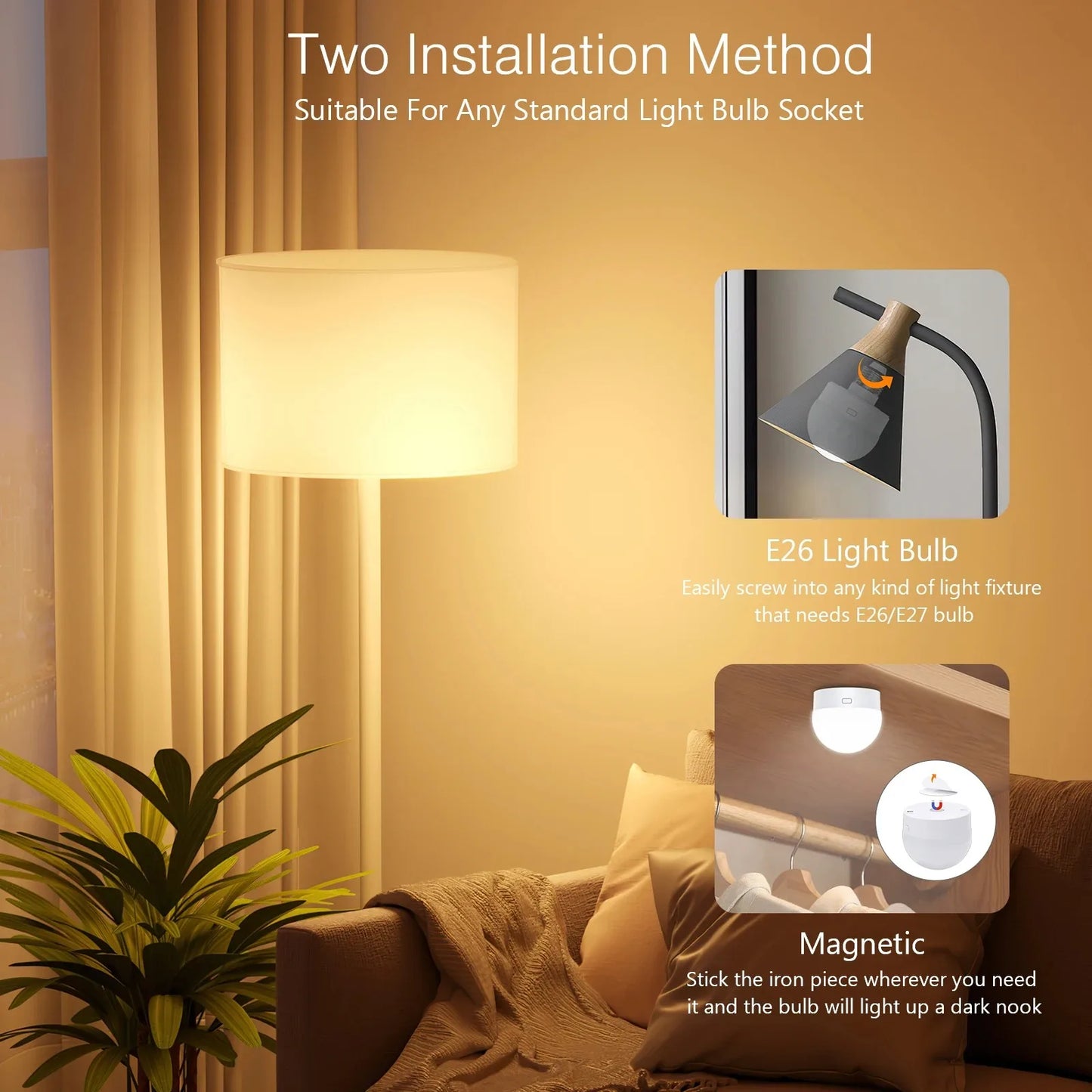 Glow Anywhere™ – Cordless Rechargeable Remote-Controlled LED Bulb