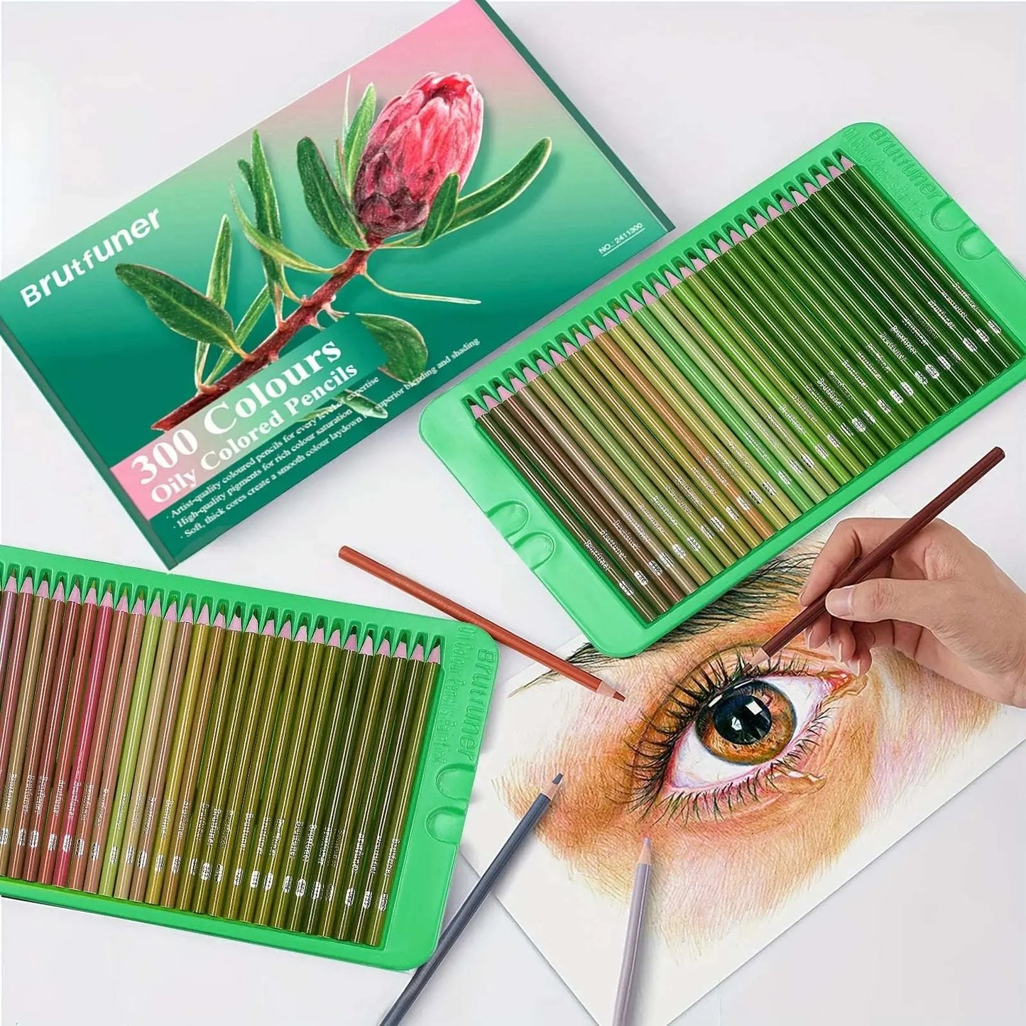🎨🖍️✨ Brutfuner 300-Piece Oil-Based Colored Pencil Set – Ultimate Drawing & Doodling Kit!