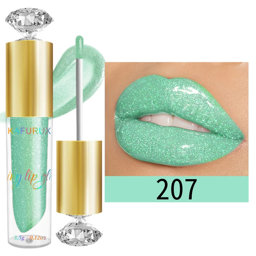 ✨ 9 Colors Diamond Shimmer Glitter Lip Gloss 💎 | Moisturizing, Sparkling Liquid Lipstick – Pearl Shine Makeup
