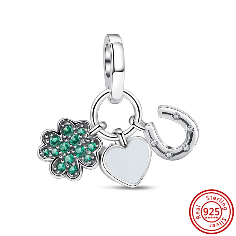 ✨ 925 Silver Winter Charms – ❄️ Snowflake, 🌸 Pansy Flower & 🦋 Blue Butterfly | Pandora-Style Bracelet Compatible