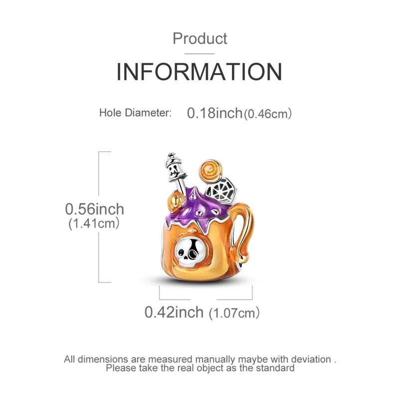 ✨ 925 Sterling Silver Halloween Charms – Witch, Pumpkin & Poison Elements | Pandora-Style Bracelet Compatible