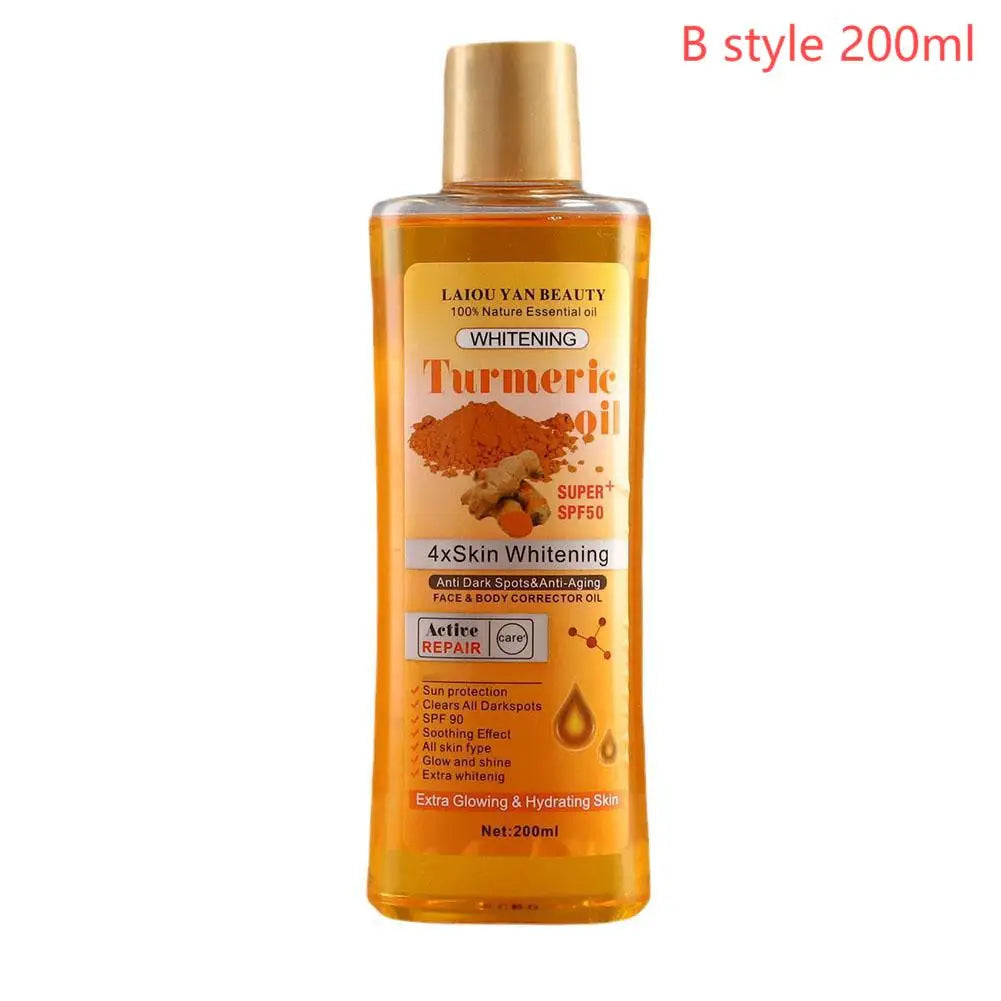🌿 Turmeric Essential Oil – 200ml Soothing Skin Oil for Face, Neck, Hands & Feet Massage