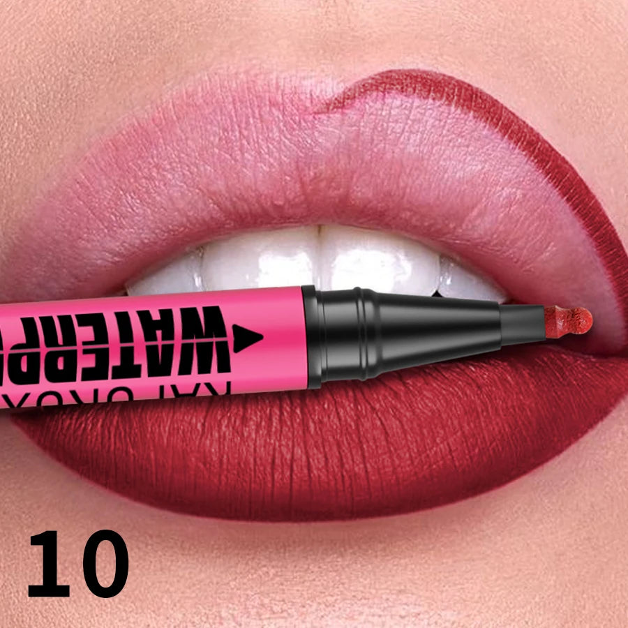 12 színű vízálló matt ajakkontúr ceruza – Tartós, természetes ajakkontúr stift💄💋