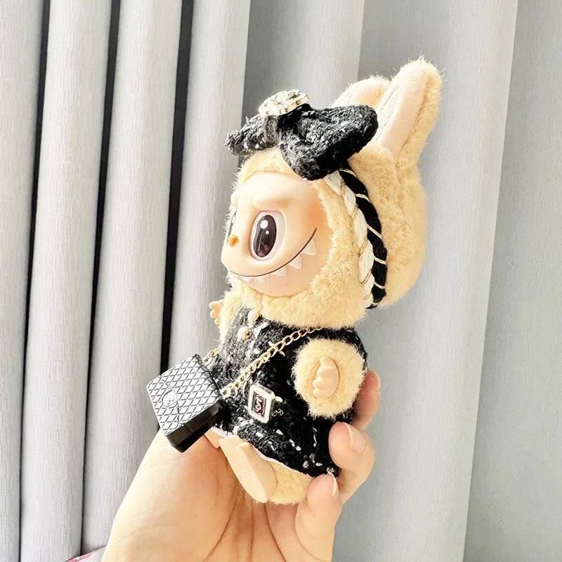 17cm Labubu Doll Clothes – Luxury Custom Outfit with Hat & Dress