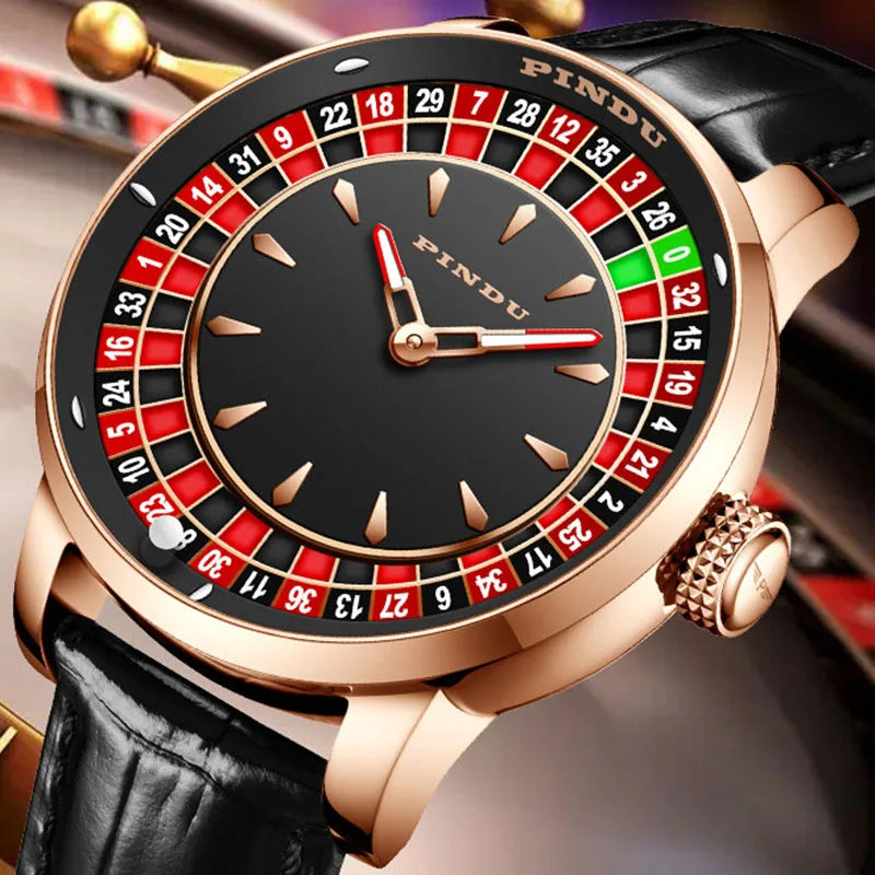 Men’s Las Vegas Roulette Table Top Theme Watch – Model P6616 & P6617
