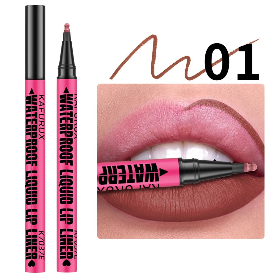 12 színű vízálló matt ajakkontúr ceruza – Tartós, természetes ajakkontúr stift💄💋