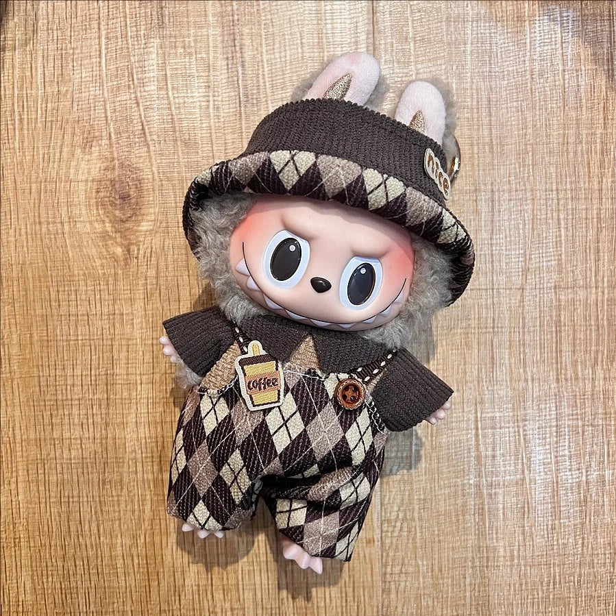 Labubu Velcro Dress Set – Cute Casual Skirt Outfit for 17cm Dolls