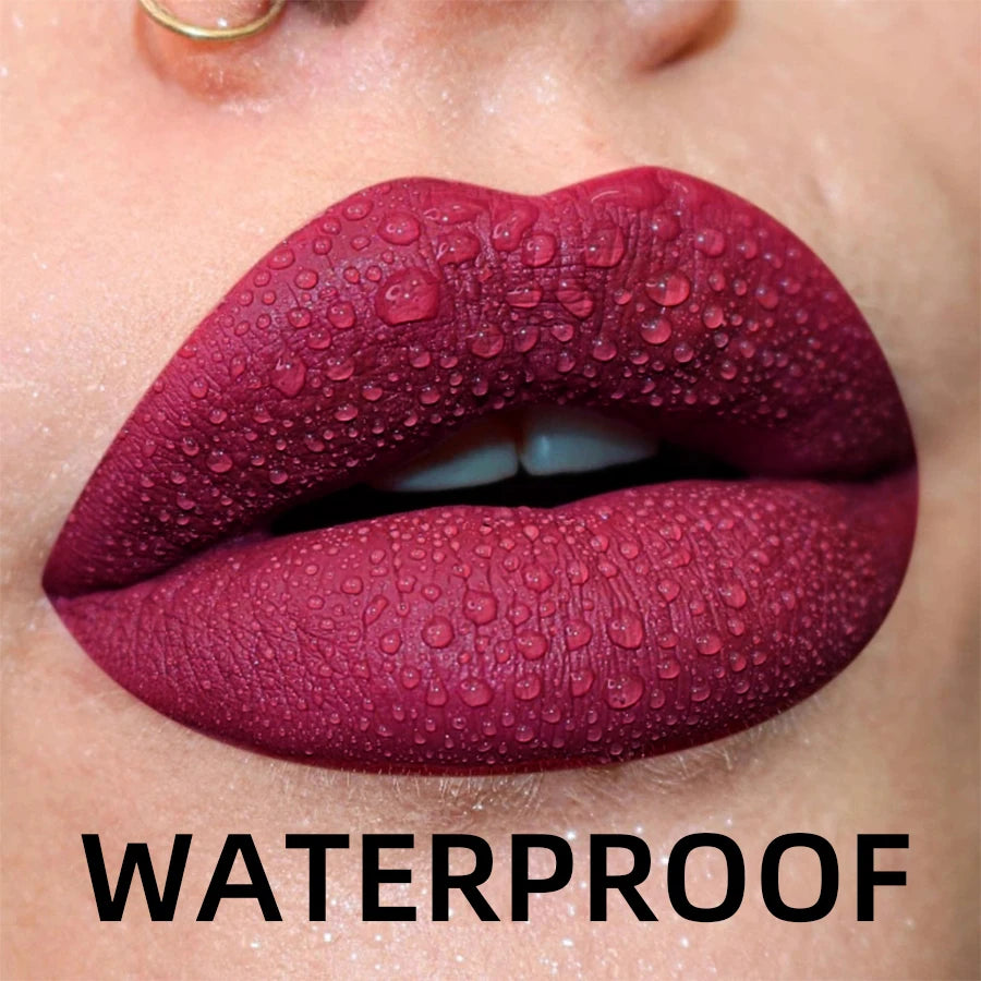 💄 19 Colors Matte Velvet Liquid Lipstick 💋 | Waterproof, Long-Lasting Lip Gloss – Nude, Red, Black & More 🌈