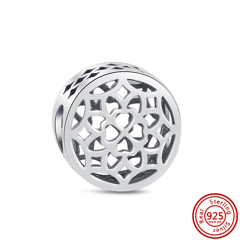 ✨ 925 Silver Sparkling Charms – ❄️ Snowflake, 🌿 Herbarium, 😇 Angel Wings & ❤️ Heart | Pandora-Style Bracelet Compatible