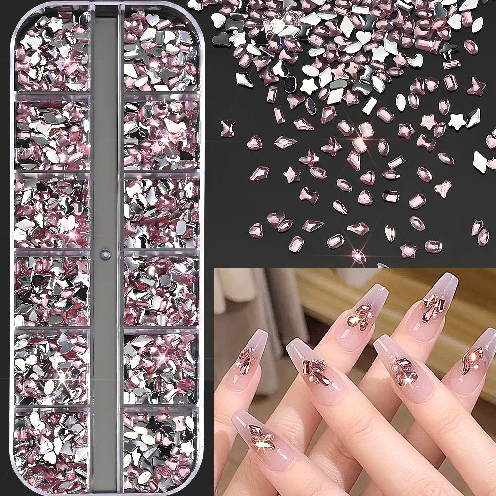 🌊✨ 12Grids Ocean Gold Nail Art Charms | Shell, Seahorse, Starfish & Pearl Gems 🐚🦄 Shop1103833347 Store