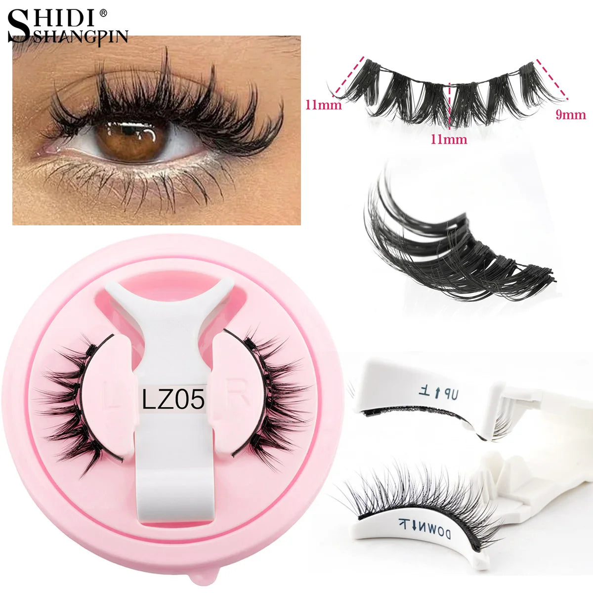 Handmade Fluffy Faux Mink Magnetic Eyelashes & Tweezer Set – Reusable Natural False Lashes