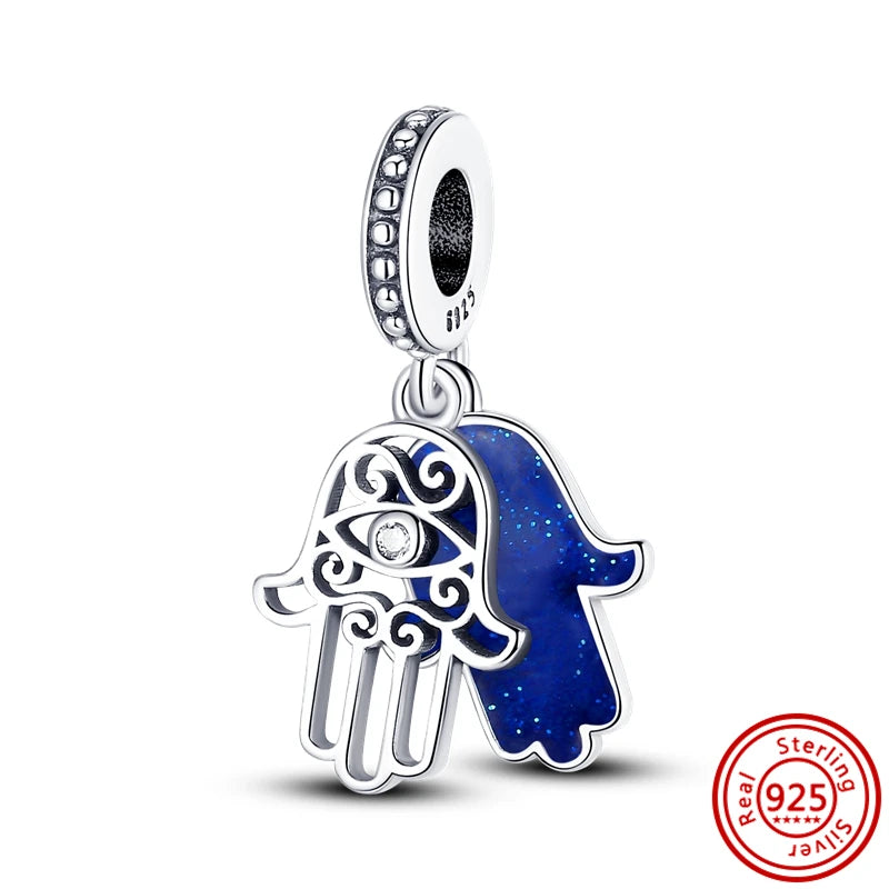 ✨ 925 Silver Purple Charms – ❤️ Heart-Shaped Stone & 🕷️ Spider | Pandora-Style Bracelet Compatible
