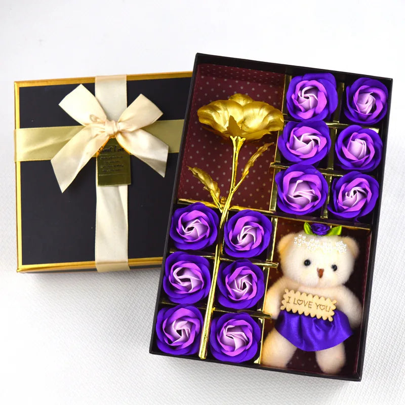 🌹 Mesterséges rózsa illatú fürdőszappan ajándékdobozban – Kézzel készített Valentin-napi ajándék Neki 💝