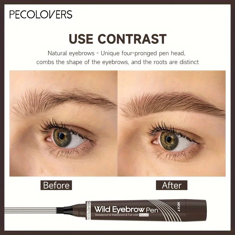 🌈 Waterproof 6-Color Eyebrow Tattoo Pen ✍️ 4 Split Tip Liquid Eyebrow Pencil 🖤 Floral Beauty Store
