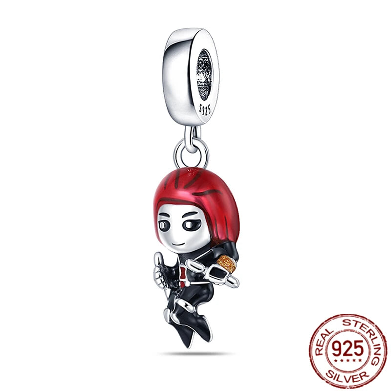 ✨ 925 Silver Marvel Charms – 🕷️ Deadpool & 🐺 Wolverine | Pandora-Style Bracelet Compatible