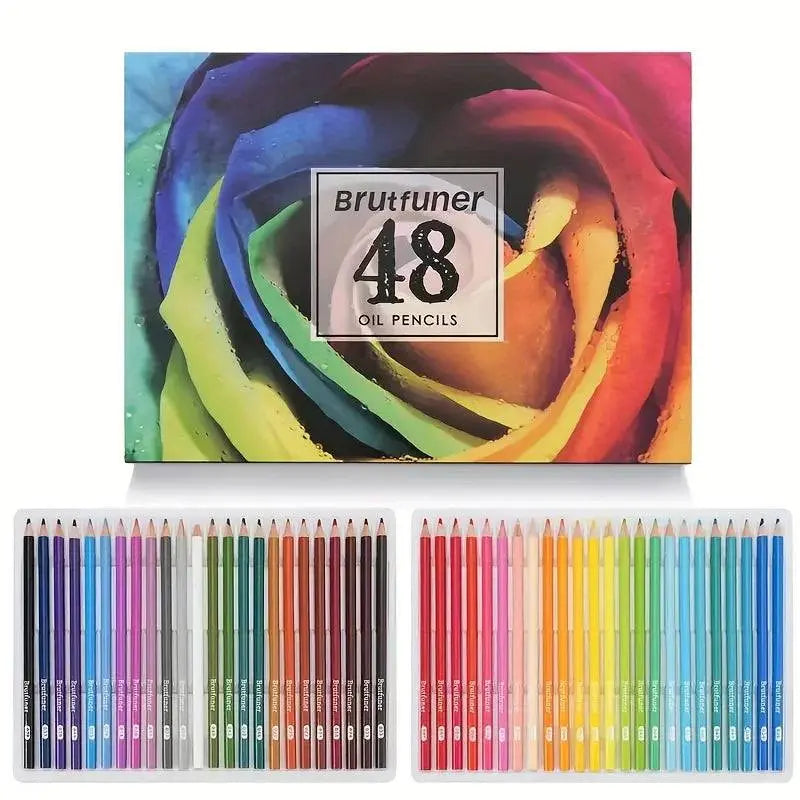 🎨🖍️✨ Brutfuner Premium Oil-based Colored Pencil Set – Vibrant, Safe & Precise!