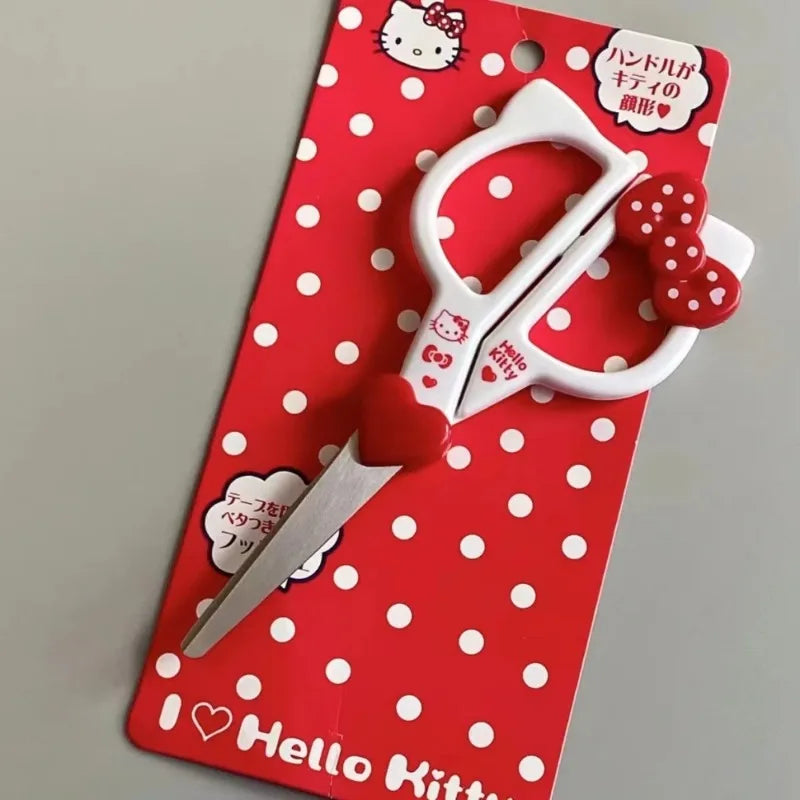 ✂️🎀🐱 2Pcs Cute Cartoon Hello Kitty Handmade Paper Scissors – Kawaii Pink Bowknot for Students!