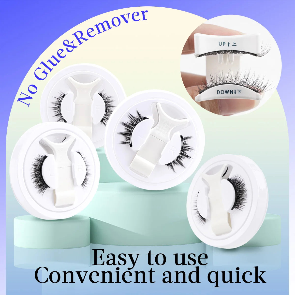 Handmade Fluffy Faux Mink Magnetic Eyelashes & Tweezer Set – Reusable Natural False Lashes