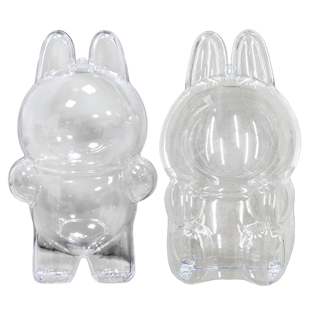 Transparent Protective Cover Dustproof Vinyl Doll Storage Box – Cute Elf Plushie Display Cover for LABUBU Sitting Party Dolls