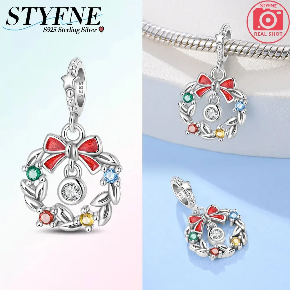 ✨ 925 Sterling Silver Christmas Charms – Tree, Hat, Love & Elk | Pandora-Style Bracelet Compatible