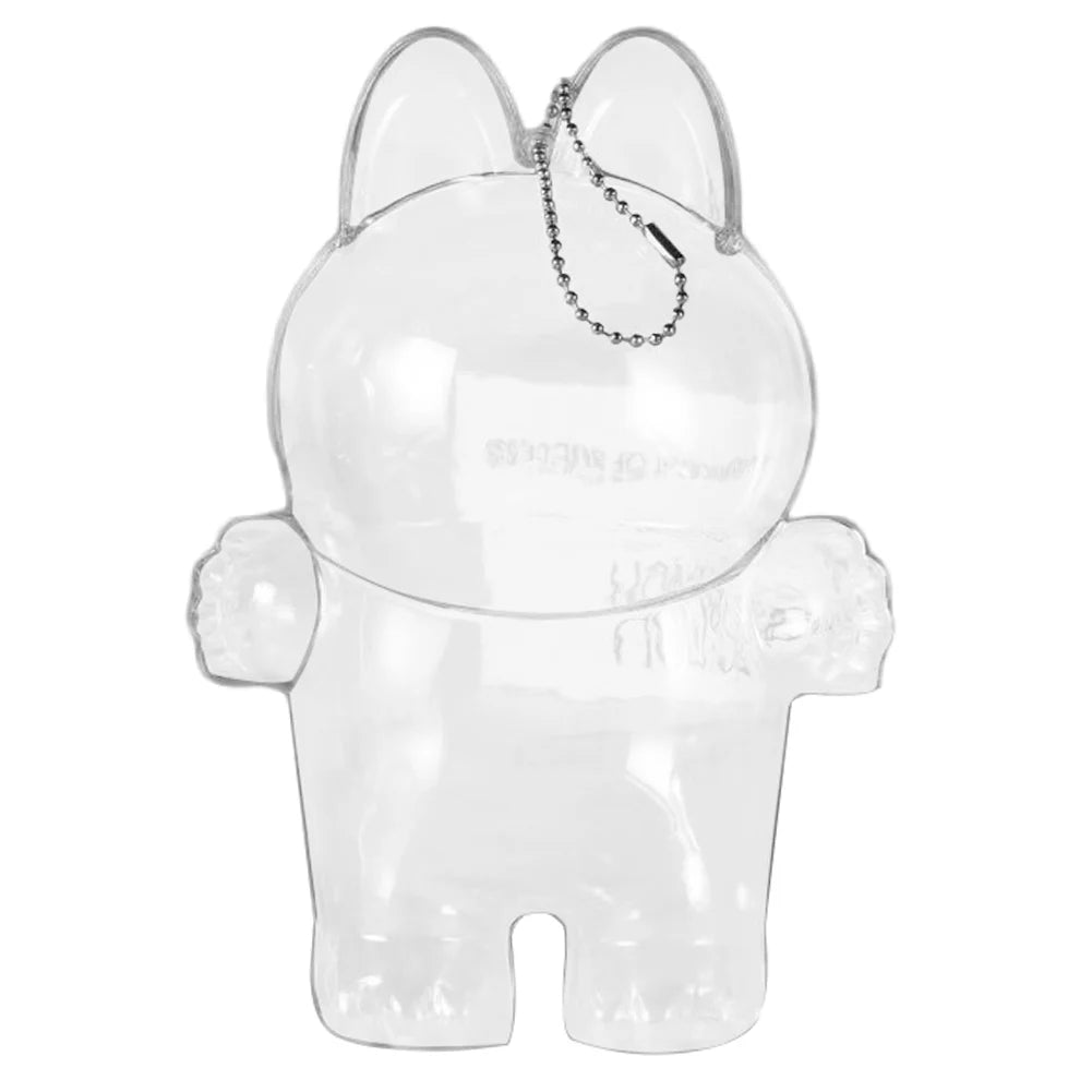 Transparent Protective Cover Dustproof Vinyl Doll Storage Box – Cute Elf Plushie Display Cover for LABUBU Sitting Party Dolls