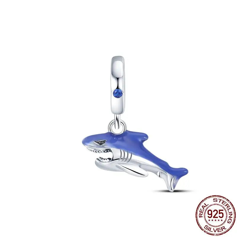 ✨ 925 Silver Ocean Charms – 🐙 Octopus, 🐢 Sea Turtle, 🐬 Dolphin & 💧 Blue Zircon | Pandora-Style Bracelet Compatible