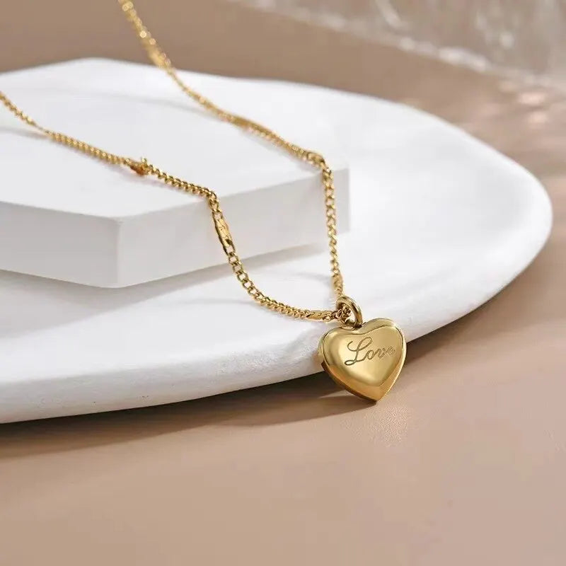 ✨ 1 goldene Pfirsichherz-Halskette – einfache, modische Schlüsselbeinkette mit Liebessymbol 💖