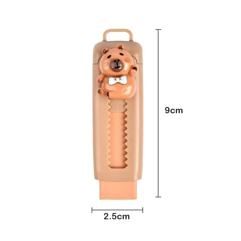 🖌️🧽🐾 Kawaii Push-Pull Capybara Eraser – Soft, Clean & Mess-Free School Supplies! Enjoyment Learning Stationery Store