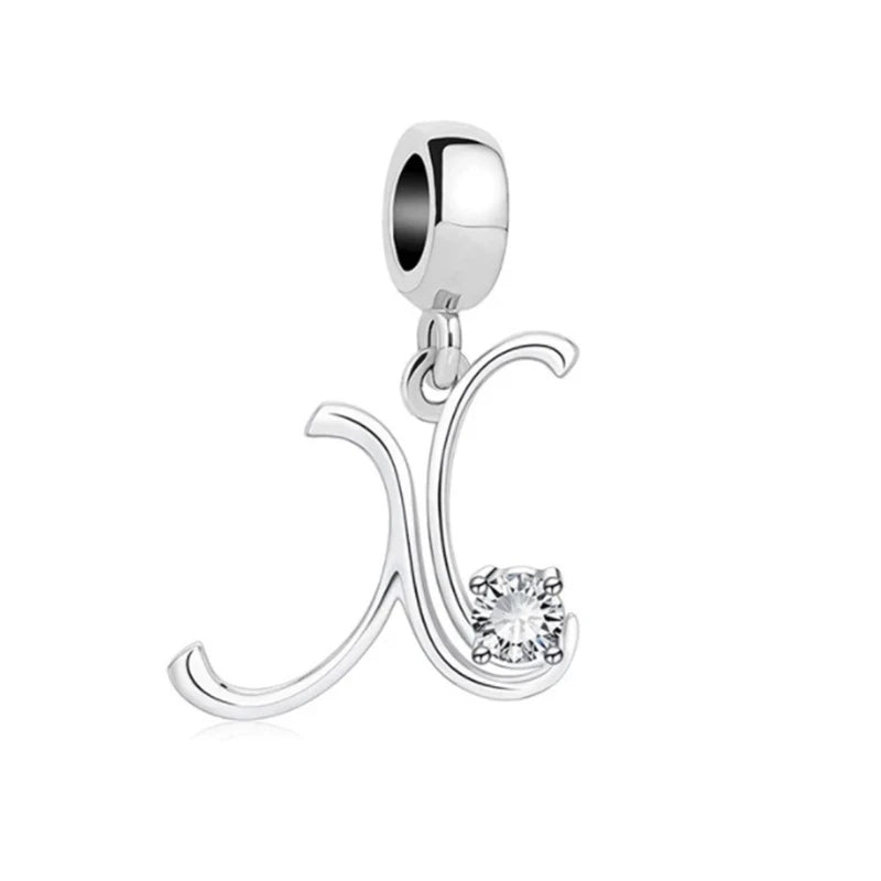 ✨ 925 Silver Alphabet Charms – 🔤 26 Letter Dangle Beads | Pandora-Style Bracelet Compatible