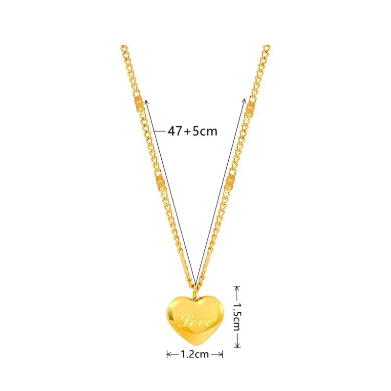 ✨ 1 goldene Pfirsichherz-Halskette – einfache, modische Schlüsselbeinkette mit Liebessymbol 💖