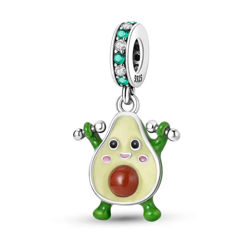 ✨ 925 Silver Strawberry & Cherry Charms – Fruit Series Beads | Pandora-Style Bracelet Compatible