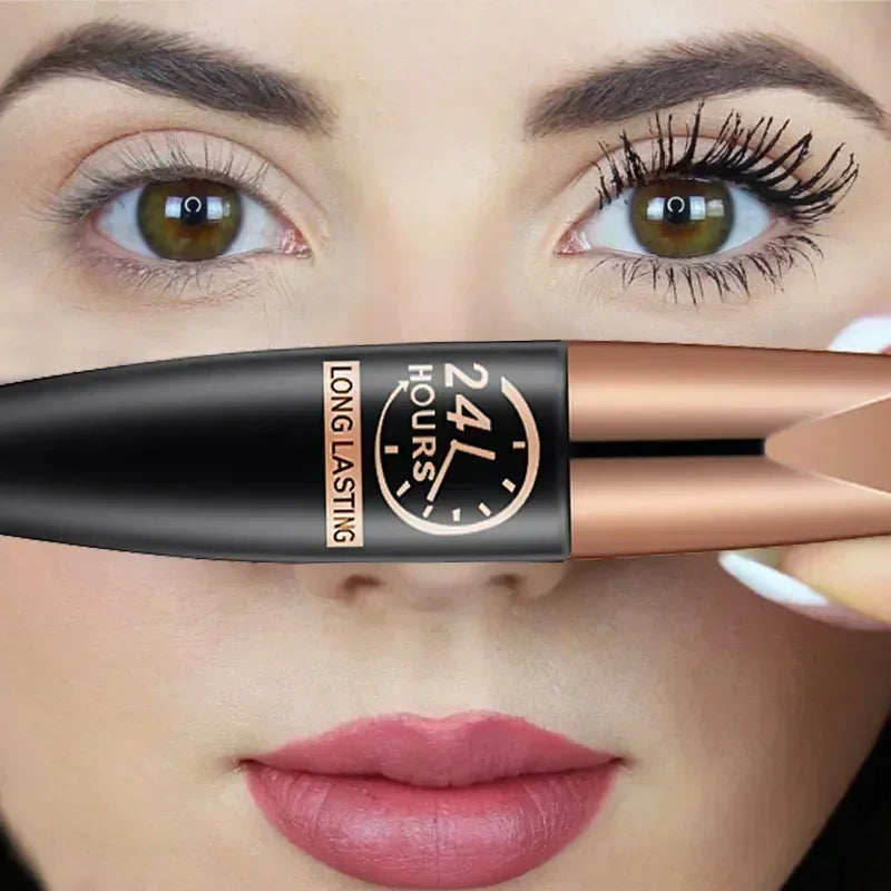 🌟 5D Waterproof Black Silk Fiber Mascara – Lengthening & Curling Eyelash Extension