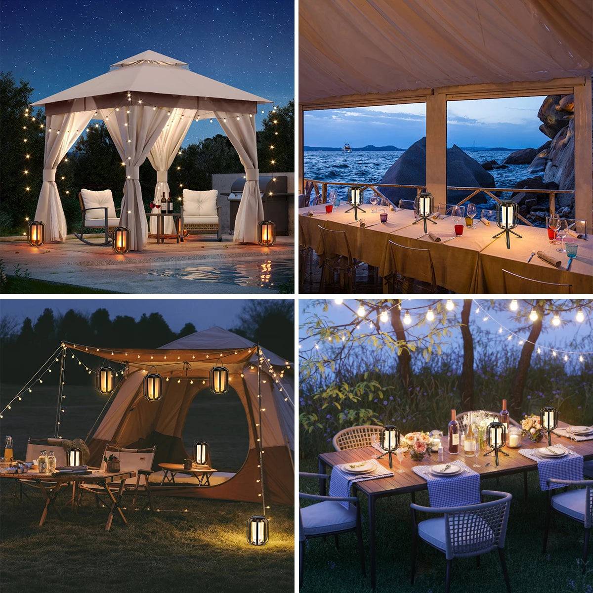 🔥 Flickering Firelight Lantern ✨🌧️ Wireless & Weatherproof Magic for Outdoors! 🌲🏕️