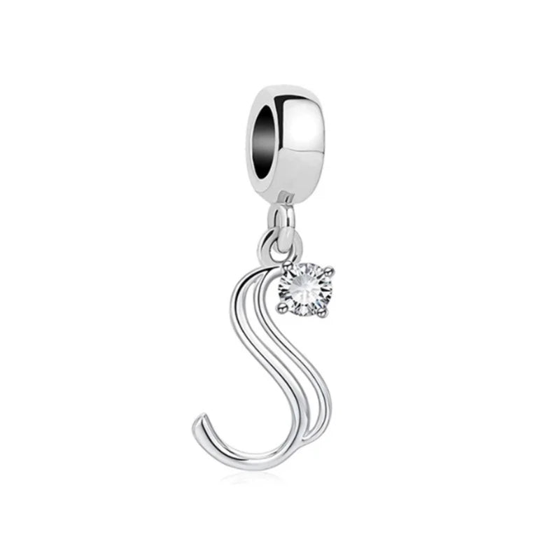 ✨ 925 Silver Alphabet Charms – 🔤 26 Letter Dangle Beads | Pandora-Style Bracelet Compatible