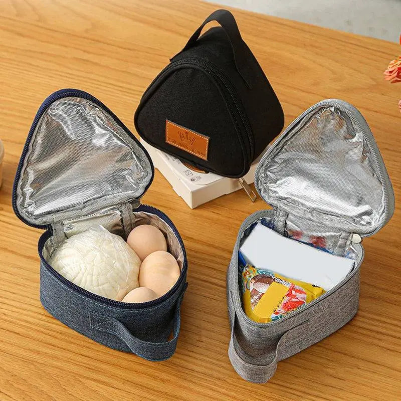 🥪❄️🔺 Triangular Insulation Lunch Bag – Cute Portable Rice Ball Thermal Bag for Students!