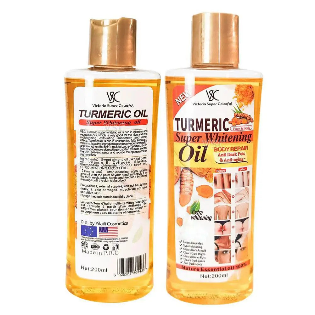 🌿 Turmeric Essential Oil – 200ml Soothing Skin Oil for Face, Neck, Hands & Feet Massage