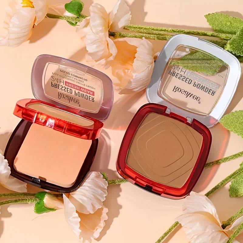 ✨ Matte Full Coverage Pressed Powder Foundation with Puff Applicator
