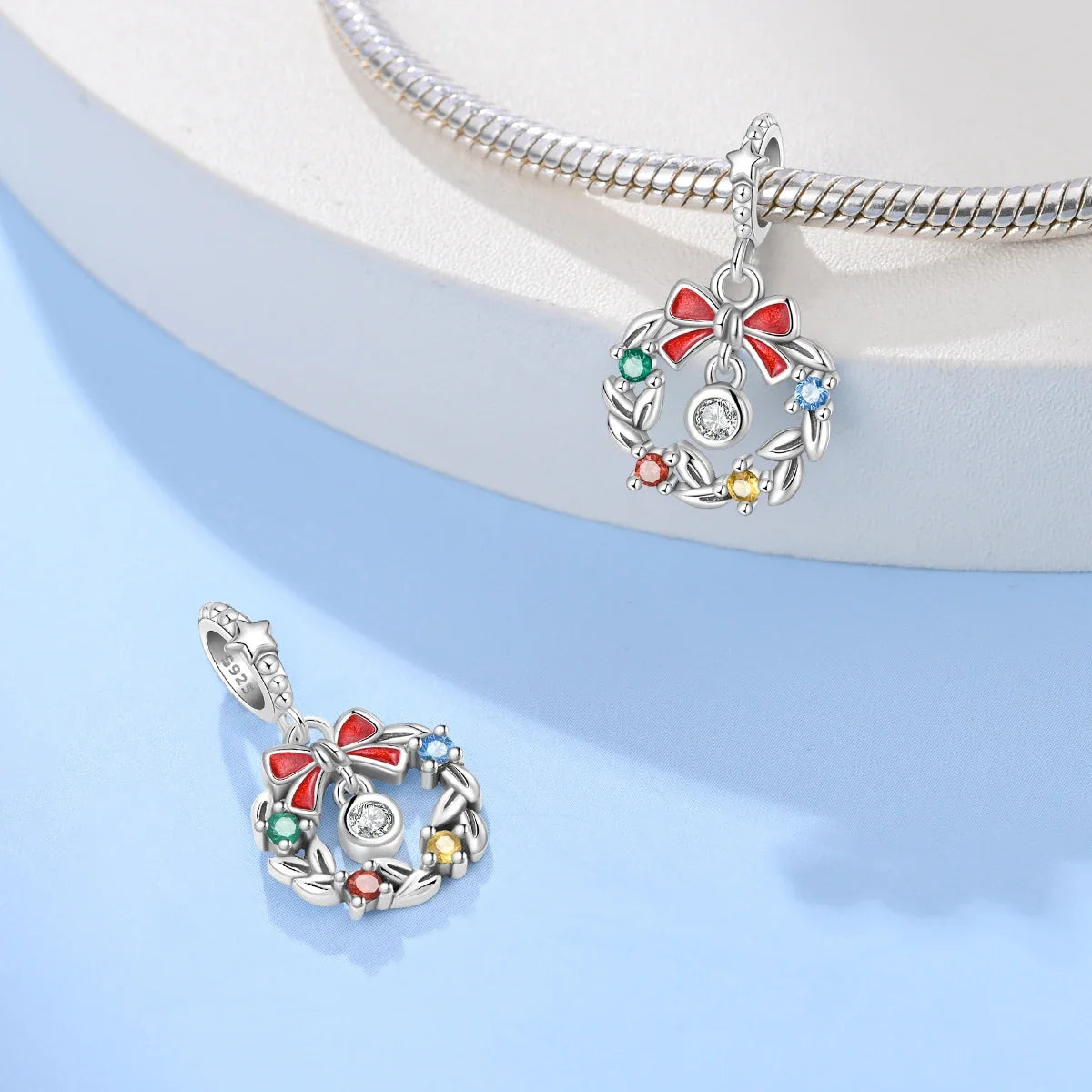 ✨ 925 Sterling Silver Christmas Charms – Tree, Hat, Love & Elk | Pandora-Style Bracelet Compatible