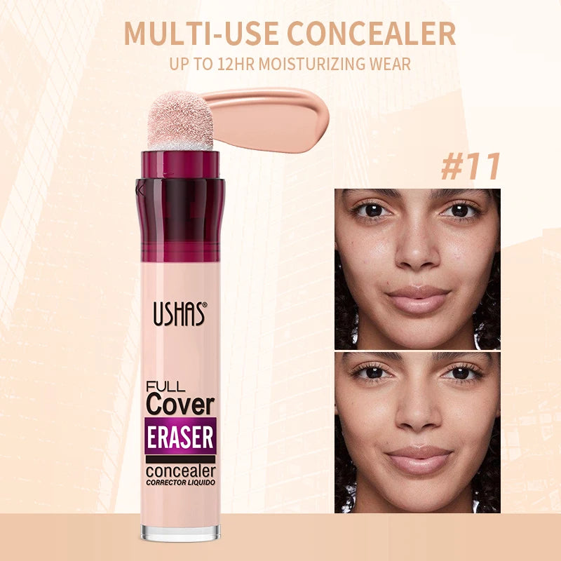 ✨ 12 Color Liquid Concealer 🎨 Moisturizing Rotating Sponge Head 🌀 Long-Lasting Lightweight Multi-Use Foundation Stone's Store