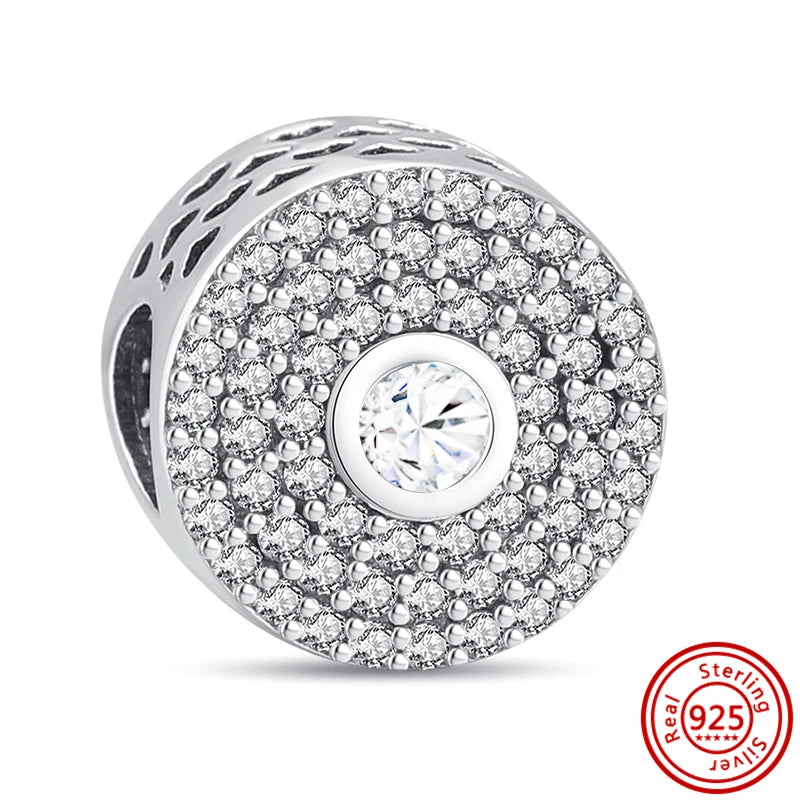 ✨ 925 Silver Sparkling Charms – ❄️ Snowflake, 🌿 Herbarium, 😇 Angel Wings & ❤️ Heart | Pandora-Style Bracelet Compatible