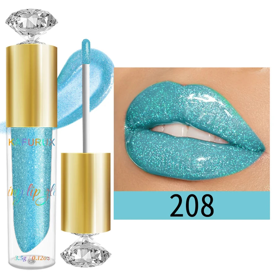 ✨ 9 Colors Diamond Shimmer Glitter Lip Gloss 💎 | Moisturizing, Sparkling Liquid Lipstick – Pearl Shine Makeup