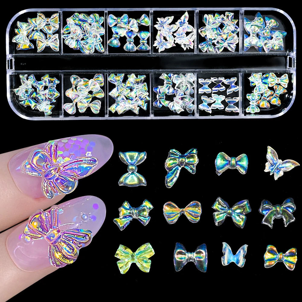 🌊✨ 12Grids Ocean Gold Nail Art Charms | Shell, Seahorse, Starfish & Pearl Gems 🐚🦄 Shop1103833347 Store
