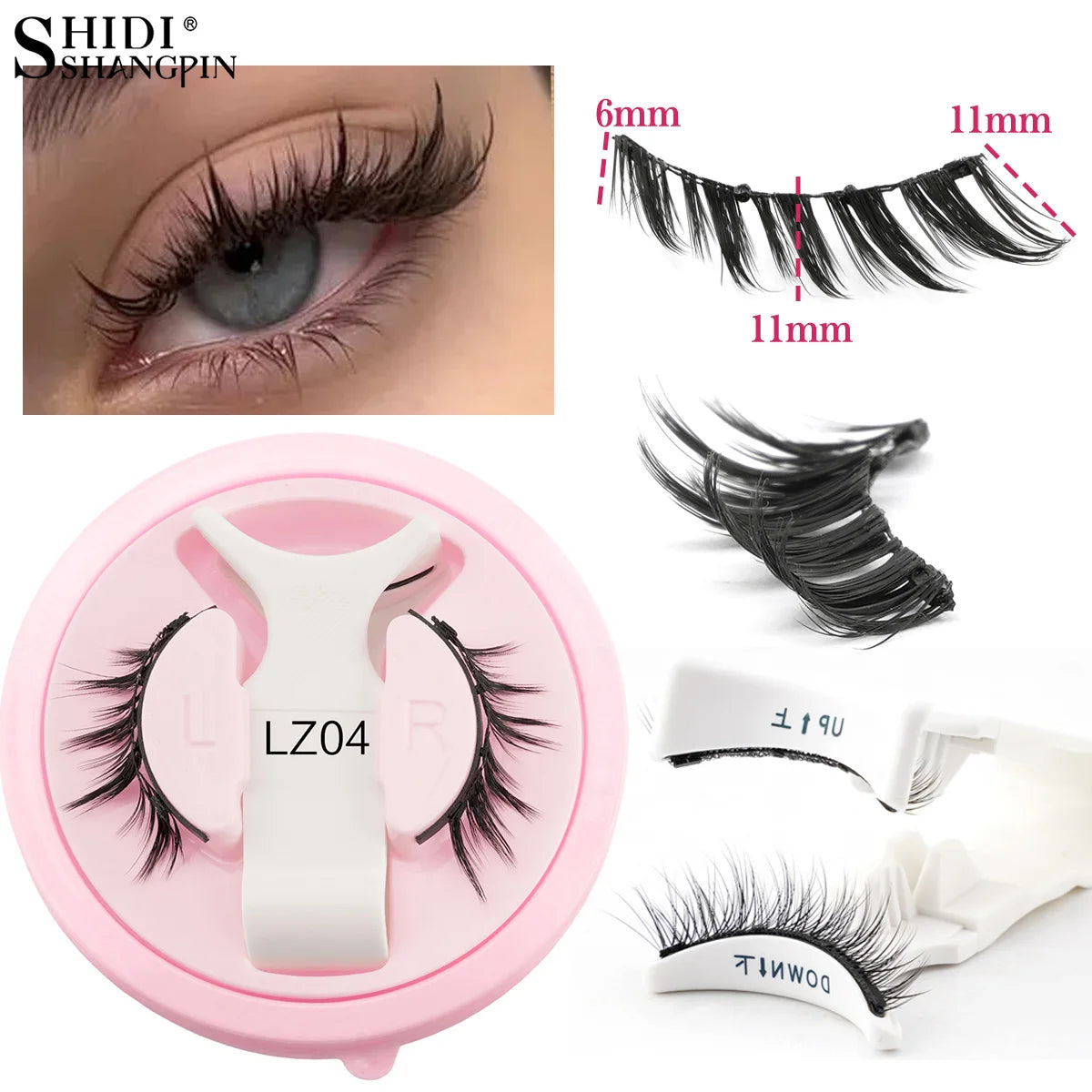 Handmade Fluffy Faux Mink Magnetic Eyelashes & Tweezer Set – Reusable Natural False Lashes