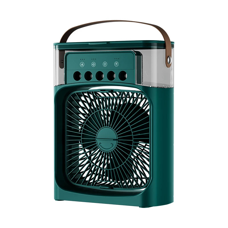 3-in-1 USB Mini Air Cooler Fan ❄️ Humidifier 🌫️ & LED Night Light 🌙