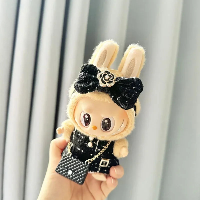 17cm Labubu Doll Clothes – Luxury Custom Outfit with Hat & Dress